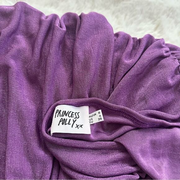 Princess Polly Evelyn purple ruched mini dress halter neck - Picture 8 of 10